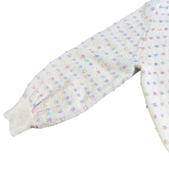 Emily Wonder Womens Wool Blend Sweater Rainbow Polka Dot Size Large Fairy Soft - Picture 3 of 6